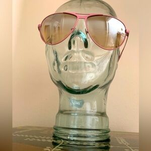 DKNY Aviator Sunglasses: Pink Frame, Brown Lenses